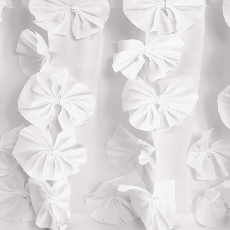 Lush Decor Riley Window Valance - Charming Handmade Bow Details - Elegant Light Filtering Single Panel- 54" W x 18" L, White - Image 3