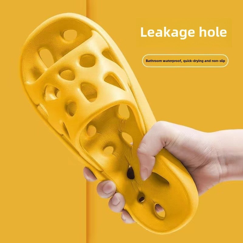 2023 صيفي حذاء حمام غير قابل للانزلاق داخلي للأزواج أصفر - Image 1