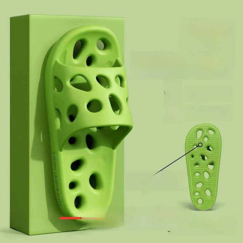 2023 صيفي حذاء حمام غير قابل للانزلاق داخلي للأزواج أصفر - Image 5