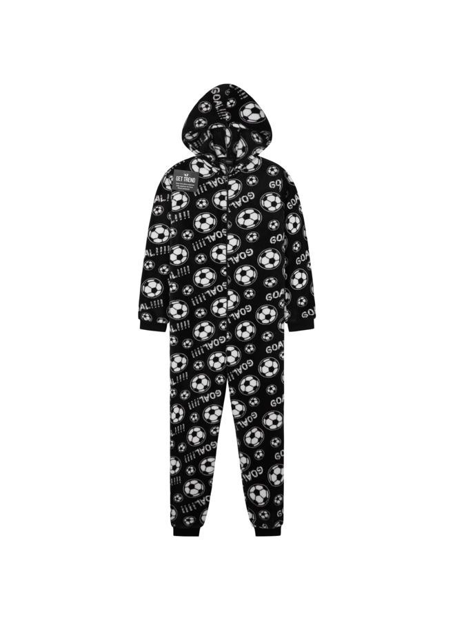 Get Trend CityComfort Football Onesie for for Boys, Cuffed Sleeves and Cuffed Ankles (9-10 Years, Black) - Image 1