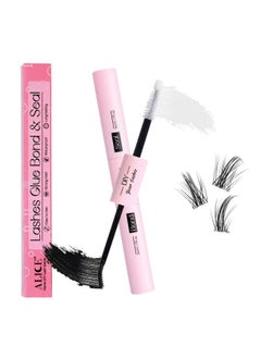 Lash Bond and Seal Cluster Lashes Glue for DIY Eyelash Extensions Individual Lash Glue for Clusters Eyelash Super Strong Hold Latex Free Waterproof Sealant Mascara Wand Eyelashes Glue (5ml×2)