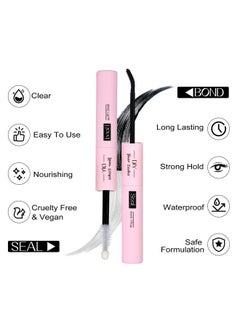 Alice Lash Bond and Seal Cluster Lashes Glue for DIY Eyelash Extensions Individual Lash Glue for Clusters Eyelash Super Strong Hold Latex Free Waterproof Sealant Mascara Wand Eyelashes Glue (5ml×2)  - Image 4