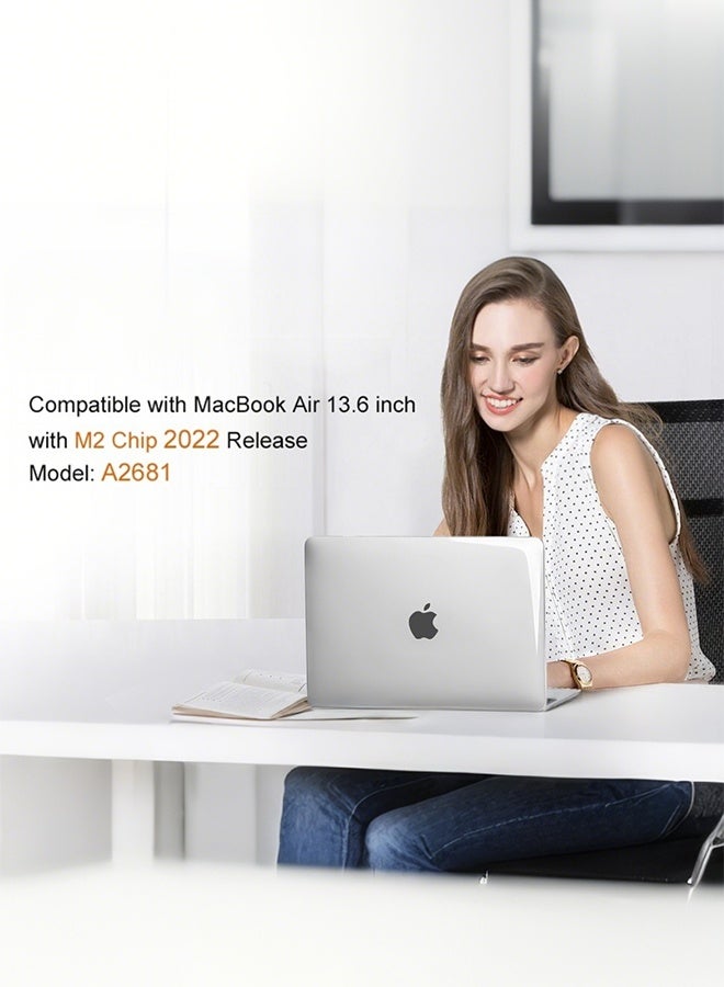 قيليرا حافظة صلبة شفافة لماك بوك إير 13.6 بوصة (متوافقة مع الموديلات A2681 / A3113 / A3240، شرائح M2 / M3 / M4 إصدار 2022–2024) – تشمل غطاء شفاف + غطاء لوحة مفاتيح بتخطيط أمريكي + واقي شاشة ناعم عالي الدقة، متوافقة مع Touch ID - Image 5