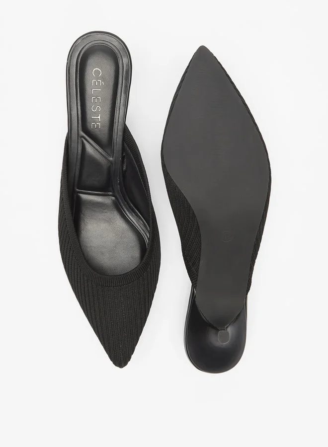 Celeste Women Slip On Mules with Kitten Heels