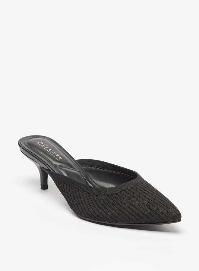 Celeste Women Slip On Mules with Kitten Heels