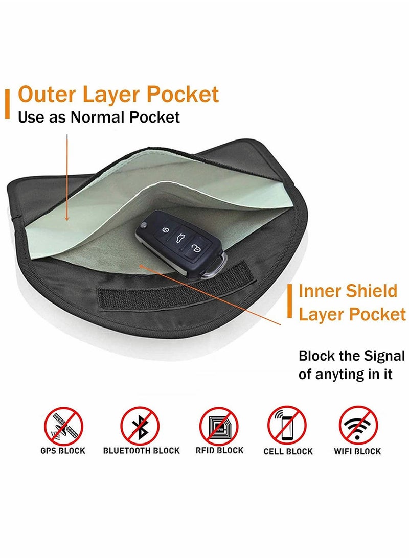 Y&D - Faraday Bags for Car Keys and Cell Phone, Signal Blocking Key Pouch Wallet, Anti Theft Protection, Phone Jammer WiFi/GSM/LTE/NFC/RFID, Blocker 2 Pack - Image 1