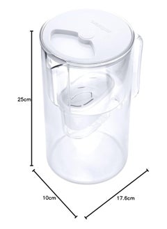 Wessper Wessper Glass Water Filter Jug, 2.5 L, Compatible with Brita Water Filter Cartridges, Includes 1 Water Filter Cartridge, Reduces Limescale and Chlorine, White  - Image 3