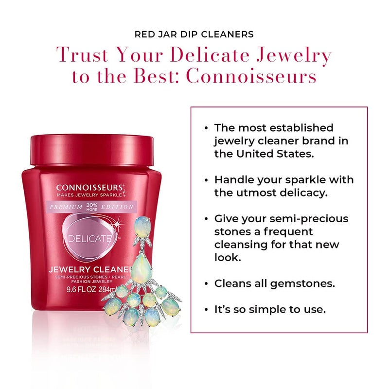 Connoisseurs Premium Edition Delicate Jewelry Cleaner Solution for Pearls, Gemstones, and Fashion Jewelry - 9.6 fl oz - Restores Brilliance in Seconds - Image 3