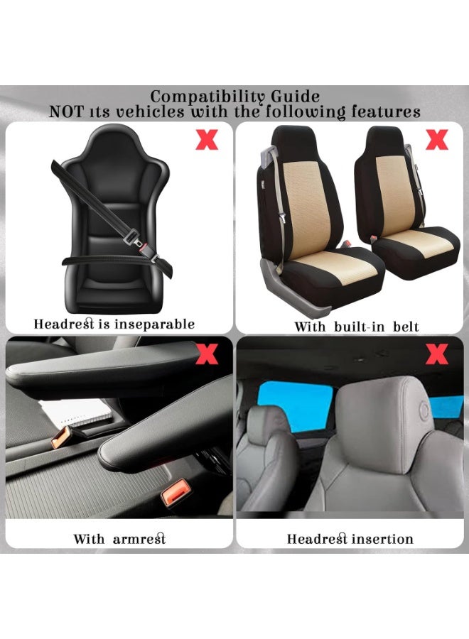 Halamodo 17 Pcs Car Seat Cover Full Set for Women Fluffy Fuzzy Car Accessories Rear Steering Wheel Fleece Handbrake Shift Covers Hanging Accessory Holder Ring Emblem (Beige) - Image 2