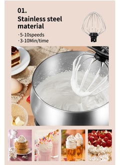 sokany 5L 1200W Electric Stand Mixer, 3 Tools Beater, Balloon Whisk, Dough Hook, Removable S/S bowl, SK-271 Black  - Image 4