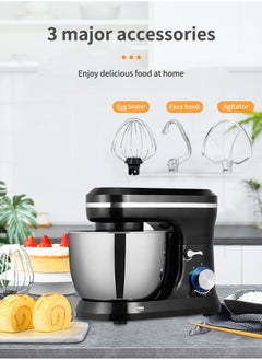sokany 5L 1200W Electric Stand Mixer, 3 Tools Beater, Balloon Whisk, Dough Hook, Removable S/S bowl, SK-271 Black  - Image 3