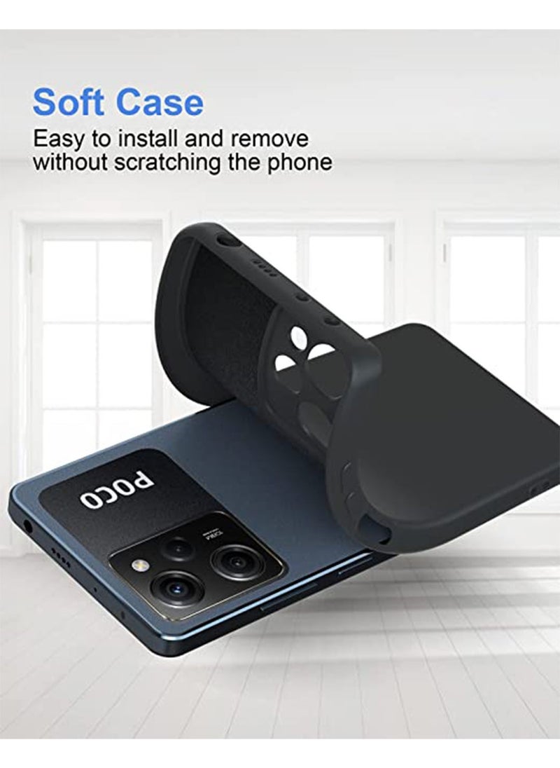 Generic Xiaomi Poco X5 Pro Case Cover, Liquid Gel Rubber Bumper Case with Soft Microfiber Lining Cushion Slim Hard Shell Shockproof Protective Cover for Xiaomi Poco X5 Pro (Black)  - Image 5