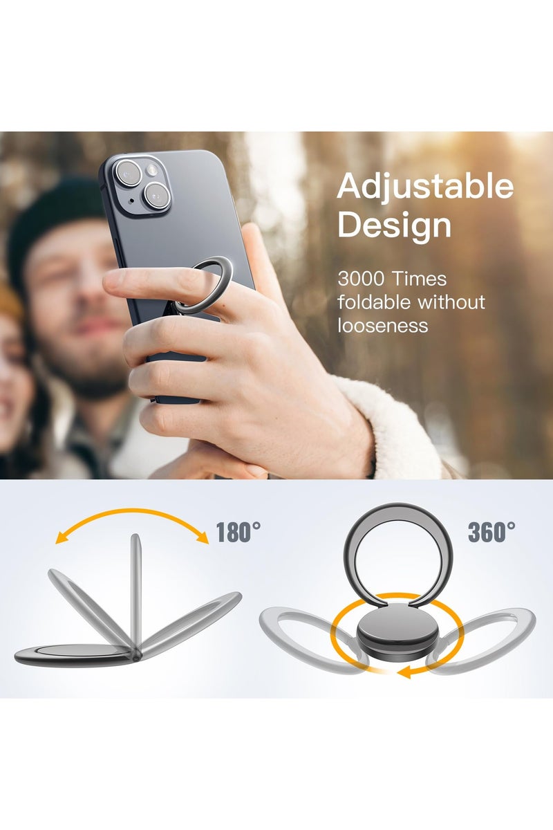 CMGTYYD Cell Phone Ring Holder, 360 Degree Rotation Metal Finger Grip Adjustable Cellphone Stand for Magnetic Car Mount, Compatible with iPhone, Galaxy, Pixel and More Smartphone - Image 3