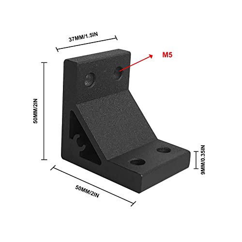 Iverntech 8pcs Corner Bracket 37x50mm for 2040 Aluminum Extrusion Profile 4 Hole Inside Brackets Connector with 32Pcs M5 Screws + 32 Pcs T Nuts+1Pcs Wrench - Image 2