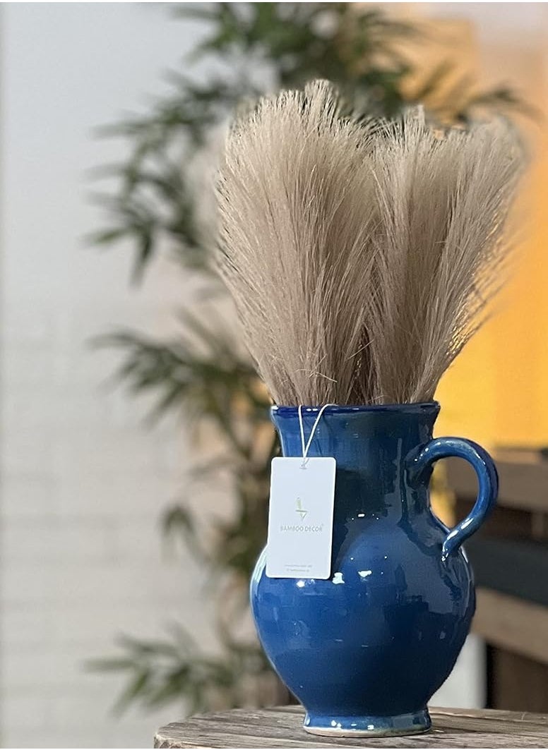 BAMBOO DECOR Bamboo Decor | Faux Pampas Grass 5 Pieces Of Artificial Dried Plants Extra Fluffy Stems For Vase Dried Fake Flowers For Boho-Vintage-Farmhouse Decor (Coffee)  - Image 4