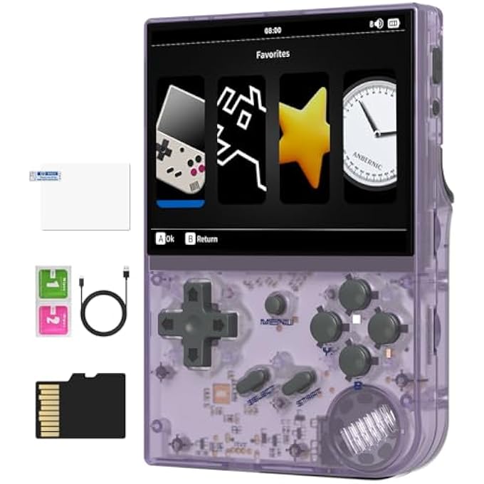 RG35XX 2024 RETRO HANDHELD GAME CONSOLE LINUX SYSTEM HDMI AND TV OUTPUT 3.5 INCH IPS SCREEN 64G TF CARD 5500+ CLASSIC GAMES 2600MAH BATTERY( RG35XX 2024 PURPLE) - Image 2