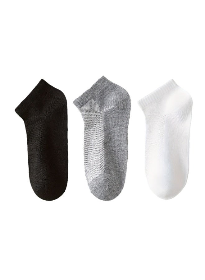 jisimu Men's Breathable Mesh Cotton Ankle Socks - 5 Pairs, Lightweight and Comfortable for Spring, Summer, and Fall - Image 3