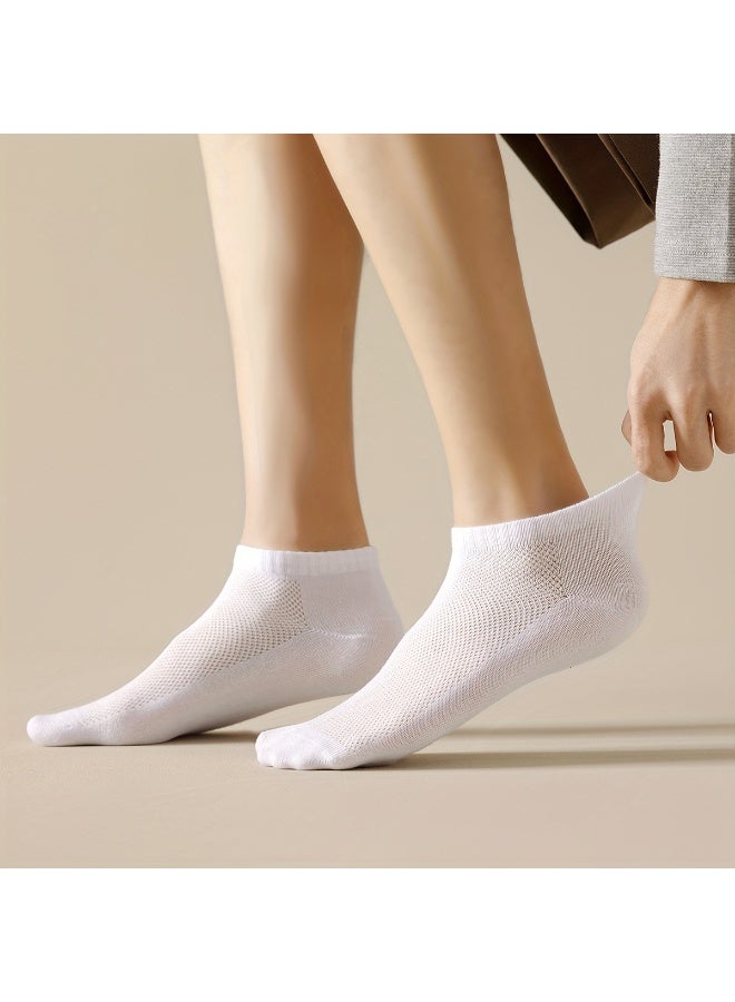 jisimu Men's Breathable Mesh Cotton Ankle Socks - 5 Pairs, Lightweight and Comfortable for Spring, Summer, and Fall - Image 4