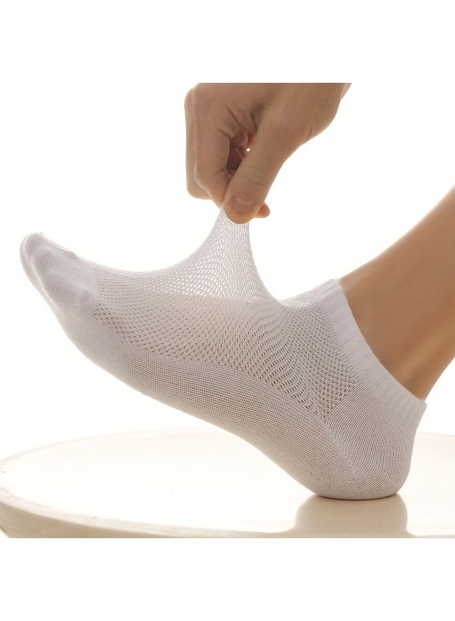 jisimu Men's Breathable Mesh Cotton Ankle Socks - 5 Pairs, Lightweight and Comfortable for Spring, Summer, and Fall - Image 5