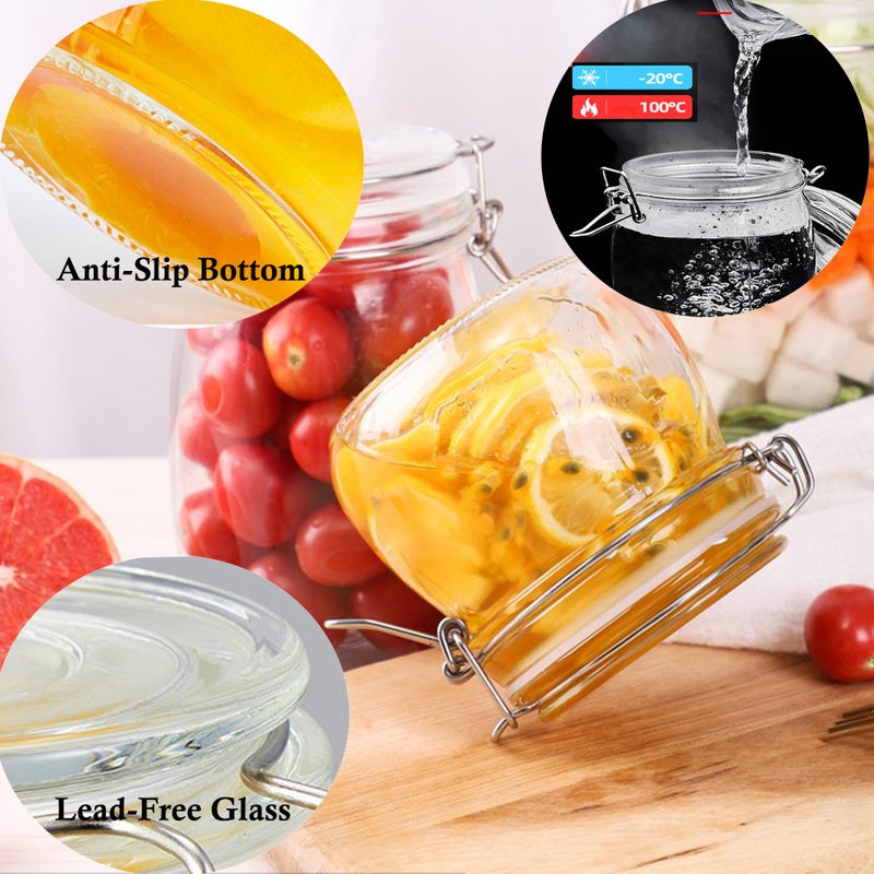 MBSRITY Glass Jars With Airtight Lid 16 Oz (Set Of 2) Wide Mouth Mason Glass Airtight Storage Canisters Leakproof For Coffee Sugar Nuts Spice Refrigerator Pickles & Preserves Tea For Fridge Kitchen Pantry - Image 5