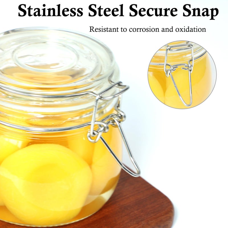 MBSRITY Glass Jars With Airtight Lid 16 Oz (Set Of 2) Wide Mouth Mason Glass Airtight Storage Canisters Leakproof For Coffee Sugar Nuts Spice Refrigerator Pickles & Preserves Tea For Fridge Kitchen Pantry - Image 3