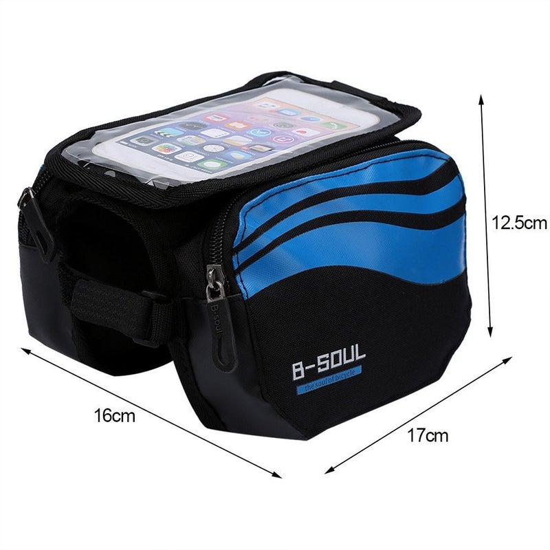 woobles Bike Phone Mount Bag, Front Bike Bag 2-sides Front Pannier 5.7 Inch Handlebar Bag Mobile Pvc Transparent Waterproof Bag For MTB Mountain Bikes - Image 2