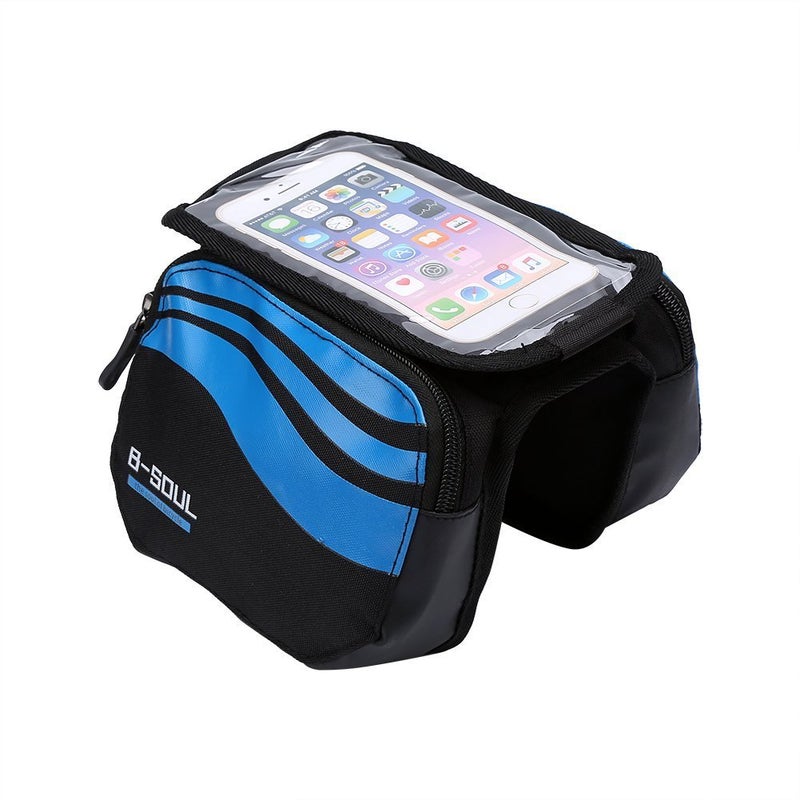 woobles Bike Phone Mount Bag, Front Bike Bag 2-sides Front Pannier 5.7 Inch Handlebar Bag Mobile Pvc Transparent Waterproof Bag For MTB Mountain Bikes - Image 3