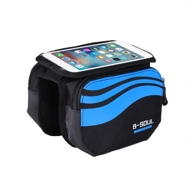 woobles Bike Phone Mount Bag, Front Bike Bag 2-sides Front Pannier 5.7 Inch Handlebar Bag Mobile Pvc Transparent Waterproof Bag For MTB Mountain Bikes - Image 4