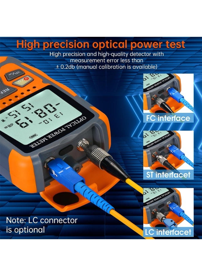 Bukela Portable Fiber Optic Tester with Power Meter and Visual Fault Locator, Universal Interface FC/SC/ST, Includes 10mW VFL and FC to LC Adapter - Image 3