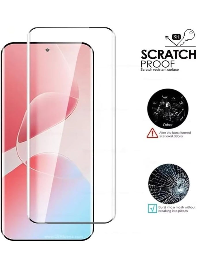 Muzz Screen Protector Designed for Infinix Hot 60 Pro+ 2025 Full Glue Bubble Free Anti-Scratch Anti-Fingerprint 9H Hardness 3D Curved Edge Tempered Glass Screen Protector for Infinix Hot 60 Pro Plus - Image 2