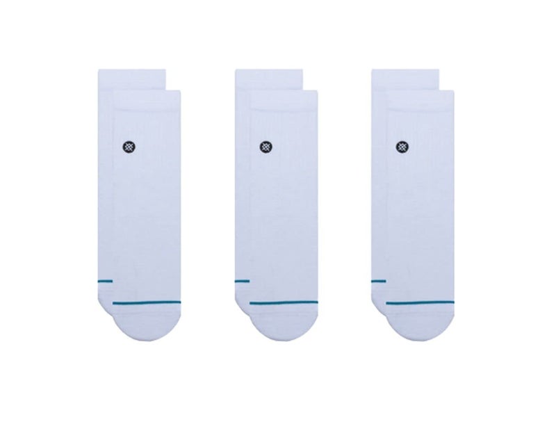 Stance Icon Quarter Socks [3 Pack] (Small, White) - Image 5
