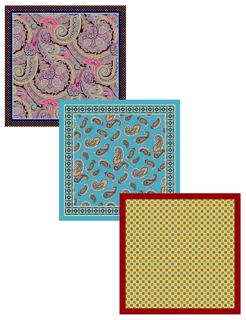BELLUNO Pocket Square 6 pcs with 3 Folds Holders, Penetrating Printed Handkerchiefs Set for Men - Image 2