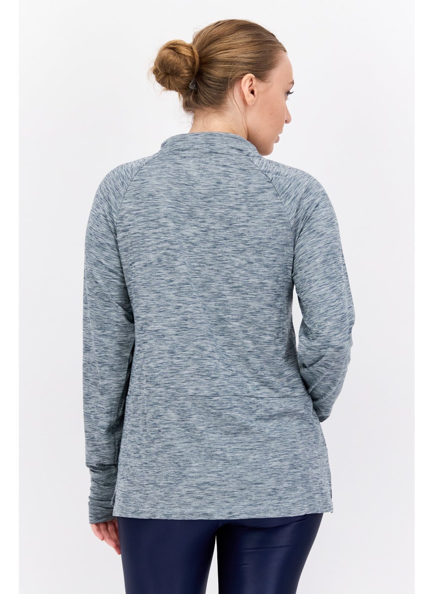 NINE WEST Women Sportswear Fit Long Sleeves Outdoor Sweatshirt, Grey  - Image 2