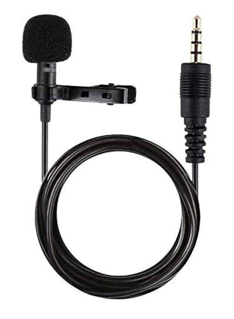 3.5mm Clip  Mini Wired Microphone  Mic for Mobile Phone Camera Laptop Android Device  Black - Image 1
