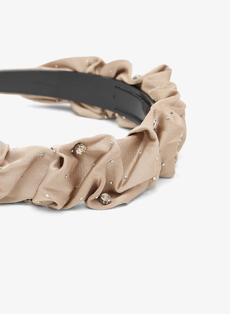 Khizana Beige Diamonte Embellished Hairband for Women | Best Price UAE