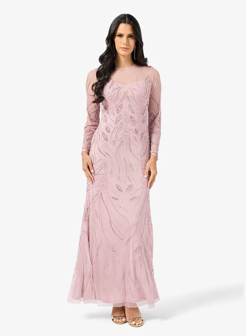 Namshi x  Bead Embellished Evening Gown for Women | Best Price UAE