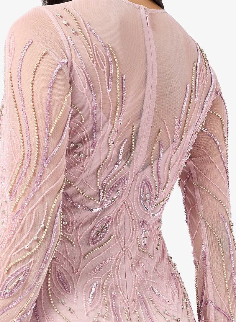 Namshi x  Bead Embellished Evening Gown for Women | Best Price UAE