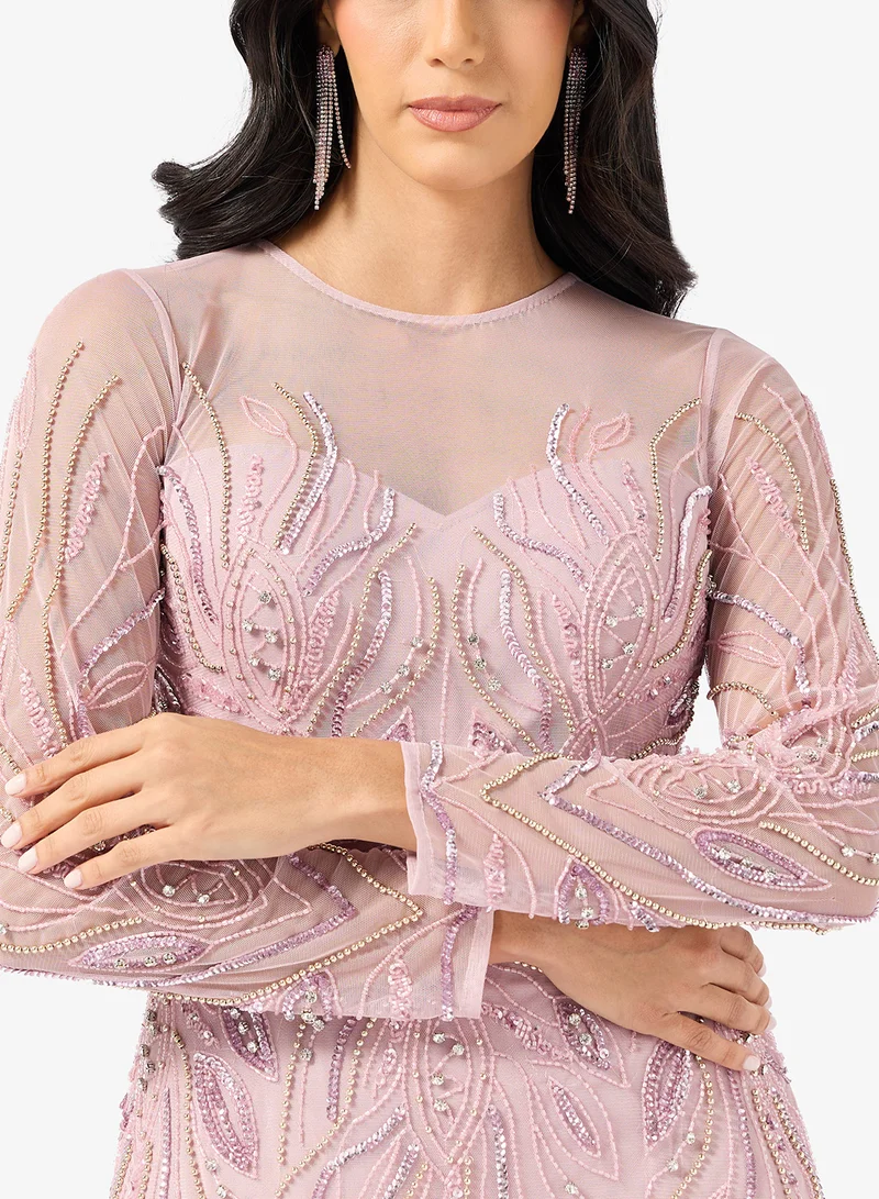 Namshi x  Bead Embellished Evening Gown for Women | Best Price UAE