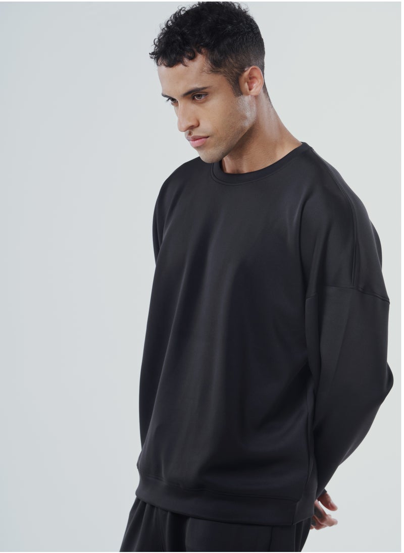 GENRLS Men's Oversized Full Sleeve T-shirt Black  - Image 3
