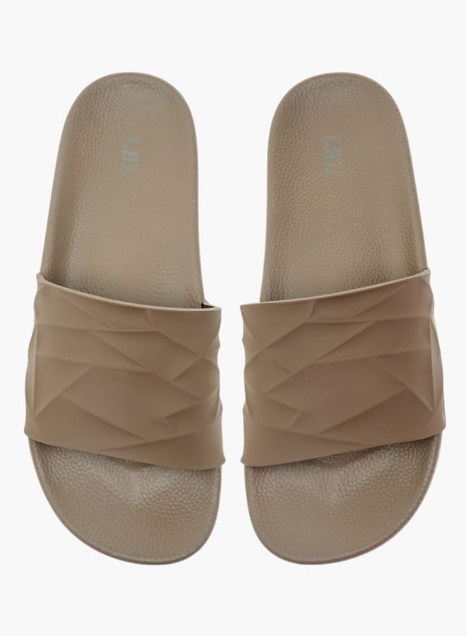 LBL by Shoexpress Men Textured Slip-On Slides - Image 2