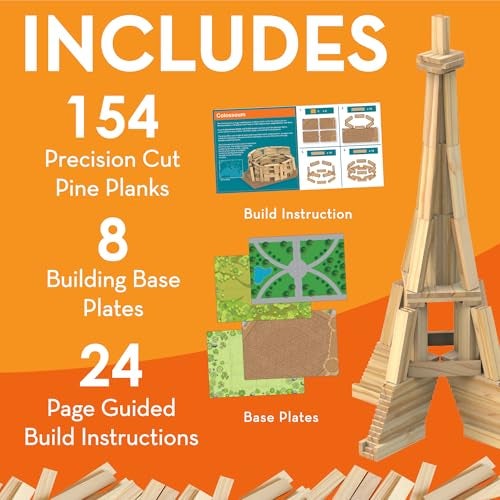 MindWare KEVA Models Monuments 154 Wooden Building Planks StepbyStep Instructions to Build Iconic World Landmarks - Image 5