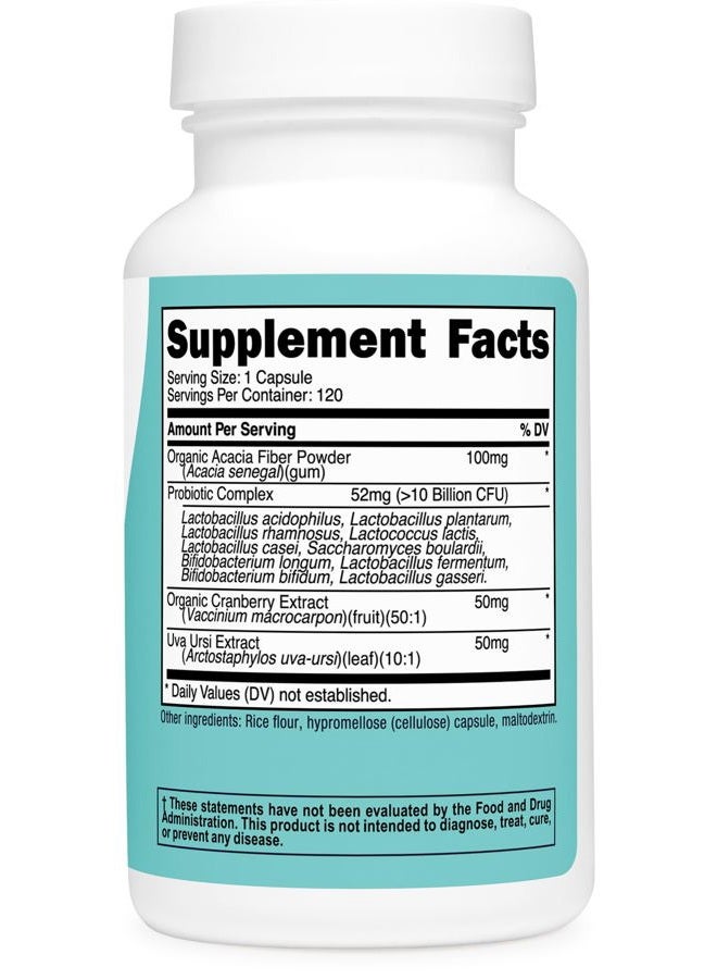 Nutricost بروبيوتيك للنساء 10 مليار CFU، 120 كبسولة - مركب مع ألياف الأكاسيا، يوفا أورسي ومستخلص التوت البري، غير معدّل وراثيًا وخالي من الغلوتين - Image 5