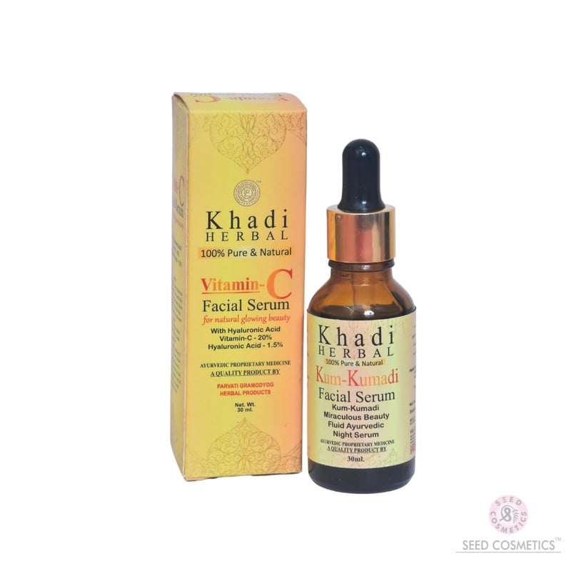 Khadi Herbal Herbigiri Herbal Face Care Combo of Vitamin C and Retinol Face Serum  Natural Day and Night Serum for Glowing Skin Pigmentation  Dry Skin  30ml30ml Combo pack - Image 4