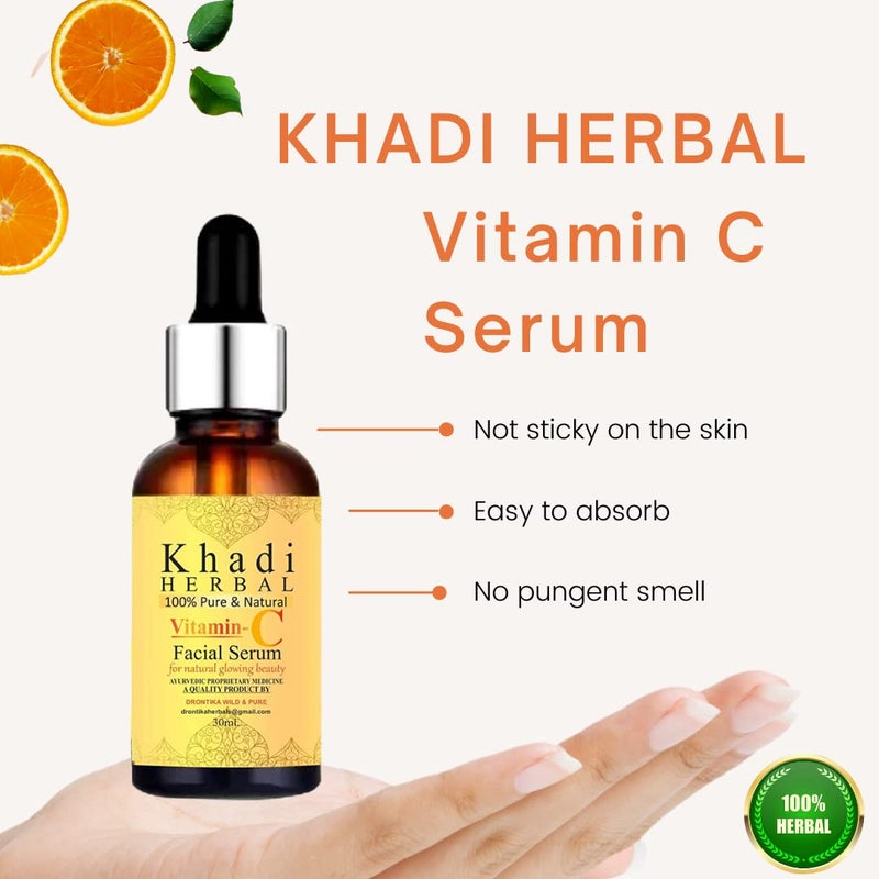 Khadi Herbal Herbigiri Herbal Face Care Combo of Vitamin C and Retinol Face Serum  Natural Day and Night Serum for Glowing Skin Pigmentation  Dry Skin  30ml30ml Combo pack - Image 5