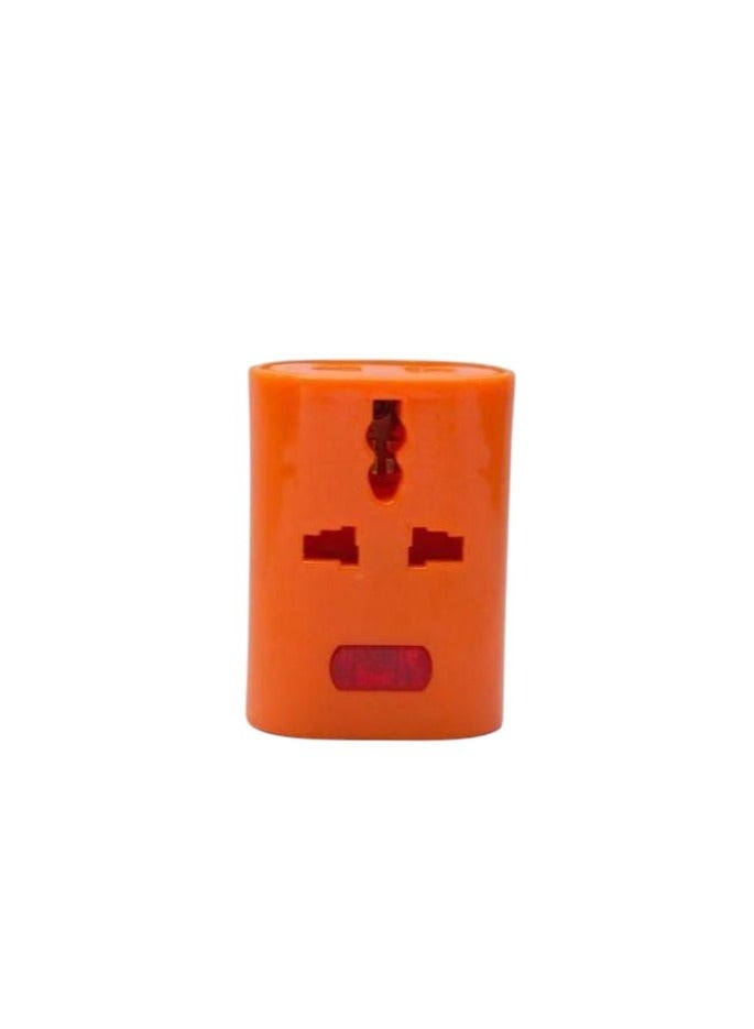 3-Socket Power Strip with On/Off Switch and LED Indicator – Orange Color, Safe and User-Friendly Design - Image 1