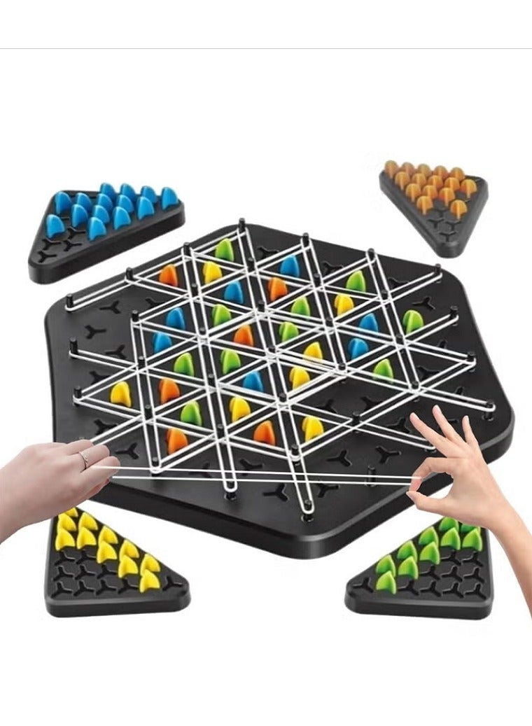 لعبة شطرنج المثلث، ألعاب لوحية استراتيجية للأطفال، ألعاب لوحية شطرنج للكبار، ألعاب عائلية للأطفال، لعبة مثلث المطاط، من 2 إلى 4 لاعبين، أفضل هدايا عيد ميلاد للأطفال