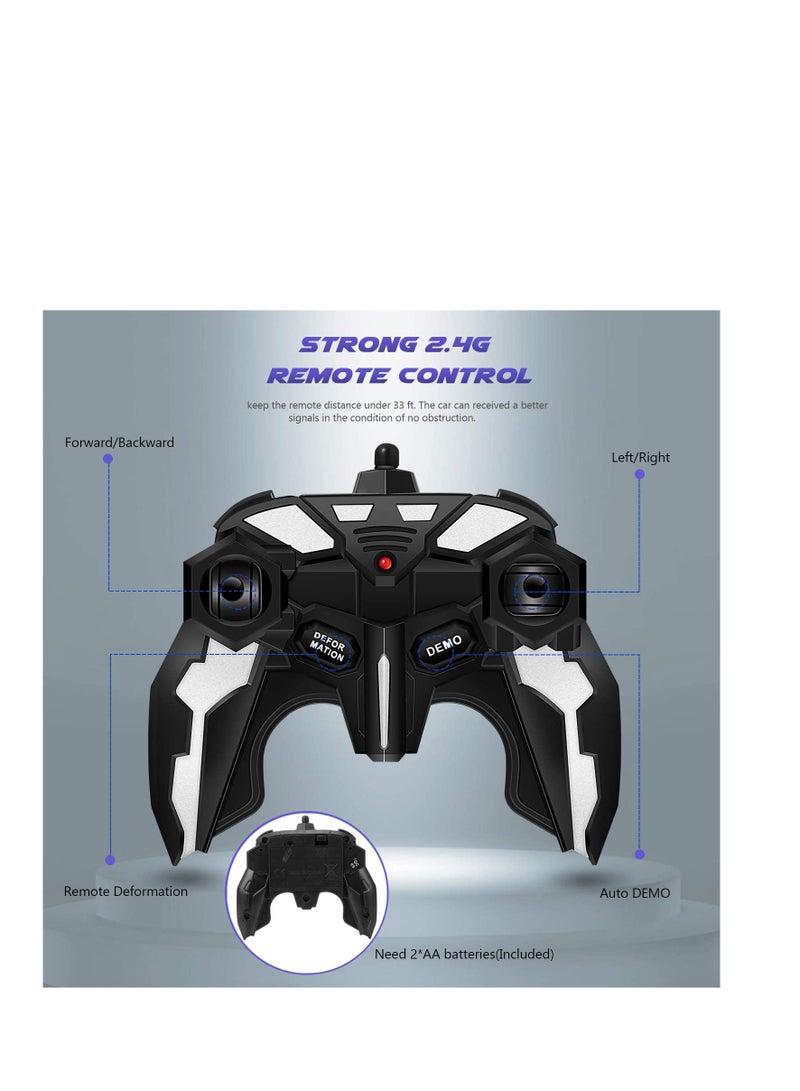 AROAQ Police White Remote Control Car Transform Robot RC Car with 2.4g Version Remote And One Button Transforming 360 Degree Rotation  - Image 5