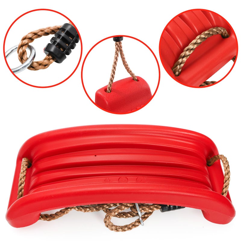 WUWEOT Tree Swing Seat, Outdoor Kids Swing Seat, 220 lbs Hanging Plastic Tree Seat with Adjustable 5.8 ft Rope, Sturdy Non Slip Swingset, Easy to Install - Image 3