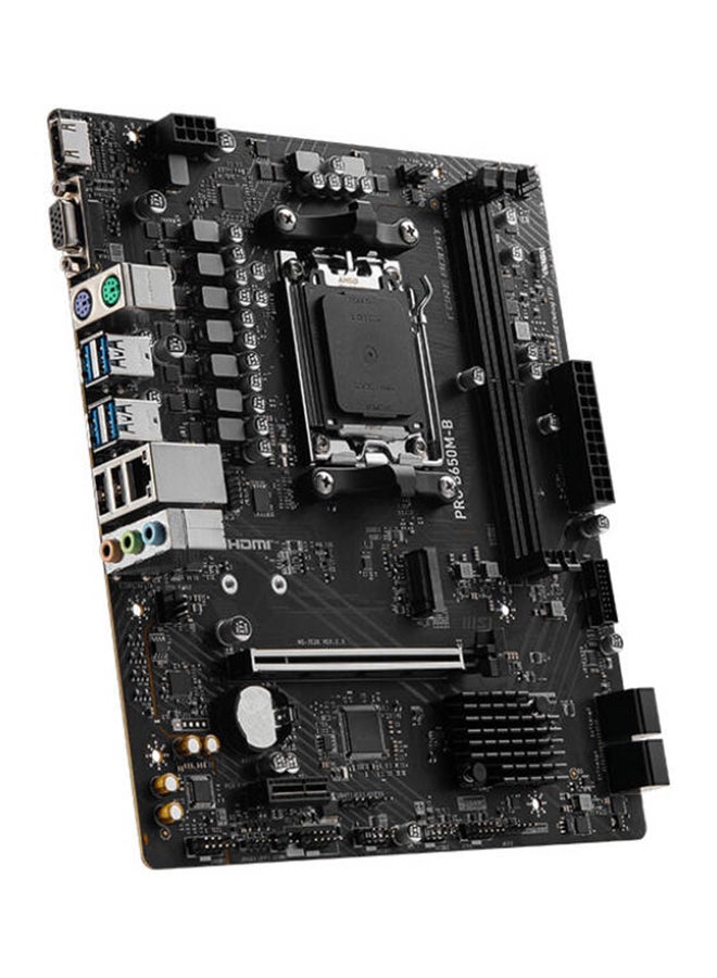 MSI Pro B650M-B AM5 mATX AMD Motherboard, AMD B650 Chipset, 2x DDR5 Slots, 96GB Max Memory, 1x M.2 Slot, 1x PCI-E x16, 4x SATA 6G, Realtek RTL8125BG LAN,HDMI & VGA Output | 911-7E28-005 Black  - Image 4