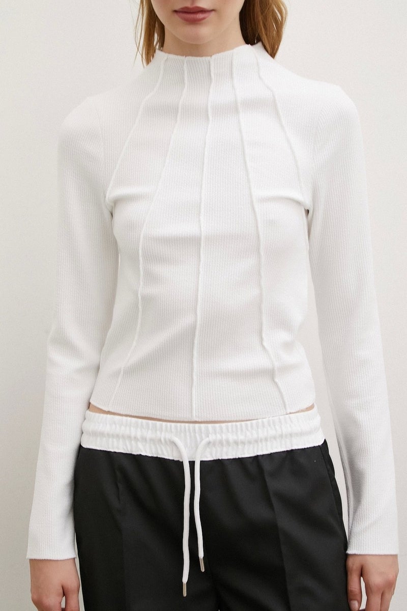 Never More Front Stitched Blouse White - Image 4